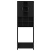 vidaXL Waschmaschinenschrank Schwarz Eichen-Optik 64x25,5x190 cm