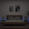 vidaXL Nachttische mit LED-Leuchten 2 Stk. Sonoma Eiche 40x39x48,5 cm