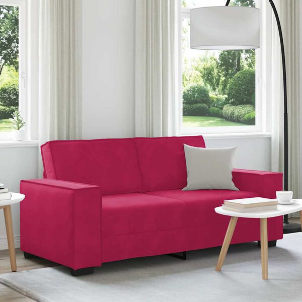vidaXL 2-Sitzer-Sofa Weinrot 140 cm Samt