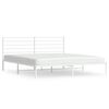 vidaXL Bettgestell mit Kopfteil Metall Wei&szlig; 180x200 cm