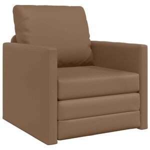 vidaXL Bodensofa mit Schlaffunktion Cappuccino-Braun Kunstleder