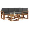 vidaXL Outdoor-Sofagarnitur mit Kissen 5 pcs Natur und Anthrazit