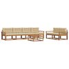 vidaXL Outdoor-Sofagarnitur mit Kissen 7 pcs Natur und Beige