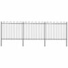 vidaXL Gartenzaun mit Rundbogen Stahl 537 x 150 cm Schwarz
