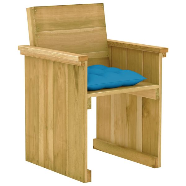 vidaXL 7-tlg. Garten-Essgruppe mit Kissen Impr&auml;gniertes Kiefernholz