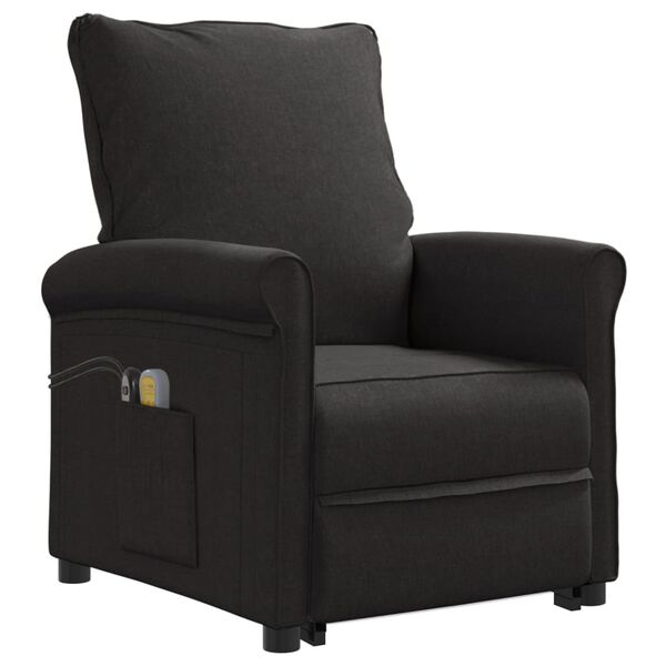 vidaXL Massagesessel mit Aufstehhilfe Schwarz Stoff