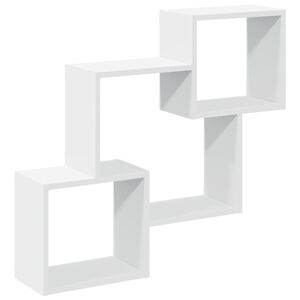 vidaXL Wandschrank 78x18x71 cm Wei&szlig; Holzwerkstoff