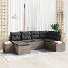 vidaXL Gartensofa-set mit Kissen 6 pcs Grau Poly-Rattan