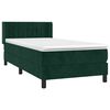 vidaXL Boxspringbett mit Matratze Dunkelgr&uuml;n 90x200 cm Samt