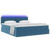 vidaXL Bett mit Stauraum und LED mit LED Dunkelblau 180 x 200 cm Samt