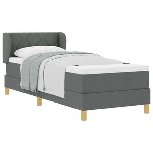 vidaXL Boxspringbett mit Matratze Dunkelgrau 80 x 200 cm Stoff