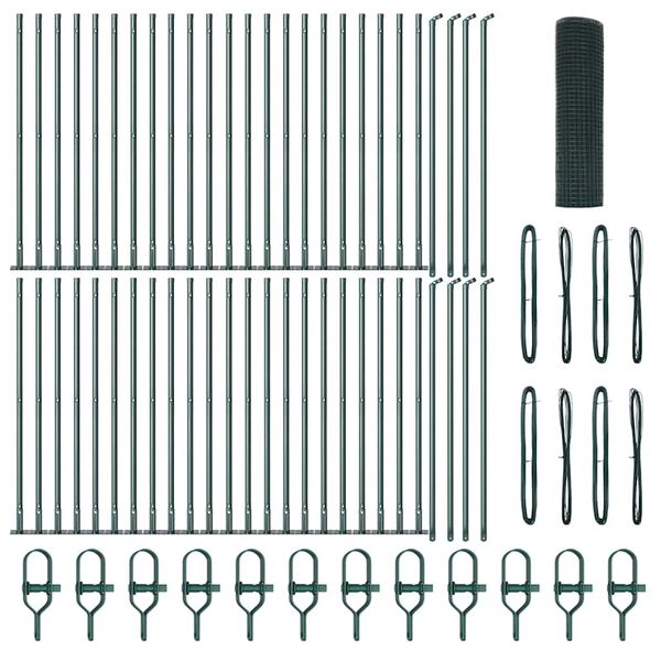 vidaXL Zaunpfosten Gr&uuml;n 100 x 0,8 m (19 x 19 mm Maschenweite)