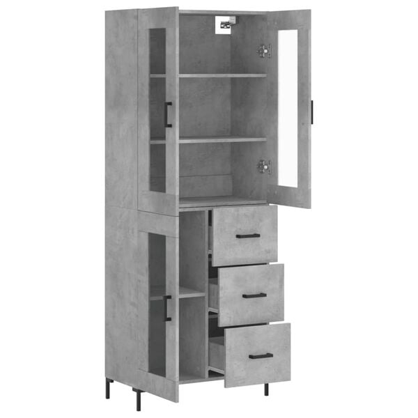 vidaXL Highboard Betongrau 69,5x34x180 cm Holzwerkstoff