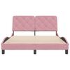 vidaXL Bettgestell ohne Matratze Rosa 140x190 cm Samt