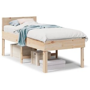 vidaXL Massivholzbett ohne Matratze 90x190 cm Kiefer