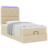 vidaXL Ottoman-Bett mit Matratze & LEDs Creme 90x190 cm Stoff