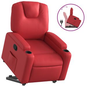 vidaXL Relaxsessel mit Aufstehhilfe Rot Kunstleder