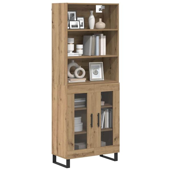 vidaXL Highboard Artisan-Eiche 69,5 x 34 x 180 cm Holzwerkstoff