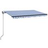 vidaXL Ausziehbare Markise Blau und Wei&szlig; 300 x 250 cm Polyester