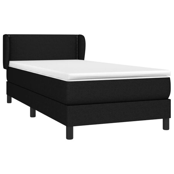 vidaXL Boxspringbett mit Matratze Schwarz 80x200 cm Stoff