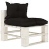 vidaXL 6-tlg. Garten-Lounge-Set Paletten mit Kissen in Schwarz Holz