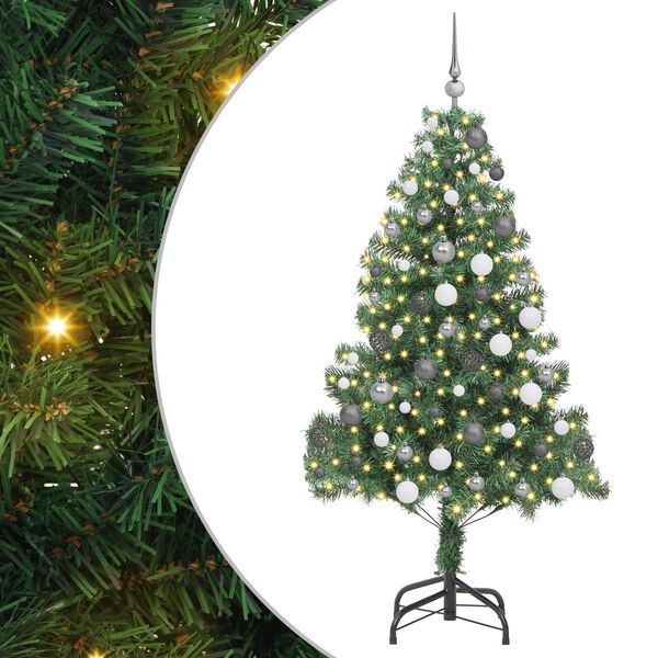 vidaXL Weihnachtsbaum mit 300 LEDs mit St&auml;nder Gr&uuml;n 180 cm PVC