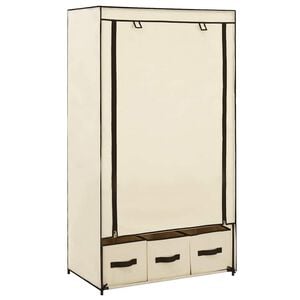 vidaXL Kleiderschrank Creme 87 x 49 x 159 cm Stoff
