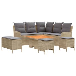 vidaXL M&ouml;belsets 7 Stk. Beige und Hellgrau PE-Rattan