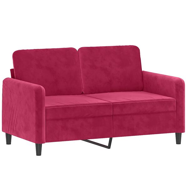 vidaXL 2-Sitzer-Sofa Weinrot 120 cm Samt