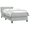 vidaXL Boxspringbett mit Matratze Hellgrau 90x220 cm Samt
