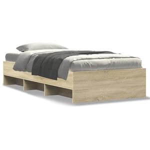 vidaXL Bettgestell ohne Matratze Sonoma-Eiche 90x190 cm Holzwerkstoff