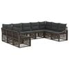 vidaXL Gartensofa-set 9 stk. Grau Poly-Rattan