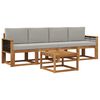vidaXL Outdoor-Sofagarnitur mit Kissen 4 pcs Nat&uuml;rlich und Hellgrau