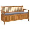 vidaXL Gartenbank mit Stauraum und Auflage 148 cm Massivholz Akazie