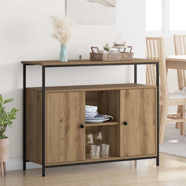 vidaXL Sideboard Artisan-Eiche 100 x 35 x 80 cm Holzwerkstoff
