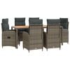 vidaXL Outdoortisch-Set 7 stk. Hellgrau und Dunkelgrau
