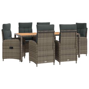 vidaXL Outdoortisch-Set 7 stk. Hellgrau und Dunkelgrau
