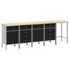 vidaXL Arbeitsschrankset mit Schubladen 5 pcs Schwarz und Grau