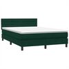 vidaXL Boxspringbett mit Matratze & LED Dunkelgr&uuml;n 160x210 cm Samt