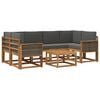vidaXL Outdoor-Sofagarnitur mit Kissen 5 pcs Natur und Anthrazit