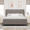 vidaXL Boxspringbett mit Matratze Taupe 180 x 200 cm Stoff