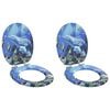 vidaXL Soft-Close Toilettensitz 2 Stk. Blau 44 x 38 cm MDF-Platte