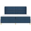 vidaXL Boxspringbett mit Matratze Dunkelgrau 90x190 cm Blau Stoff