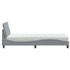 vidaXL Bett mit Matratze "Hanko" Hellgrau 100x200 cm Stoff