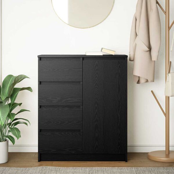 vidaXL Sideboard mit Schubladen Schwarz Eichen-Optik 71x35x84 cm