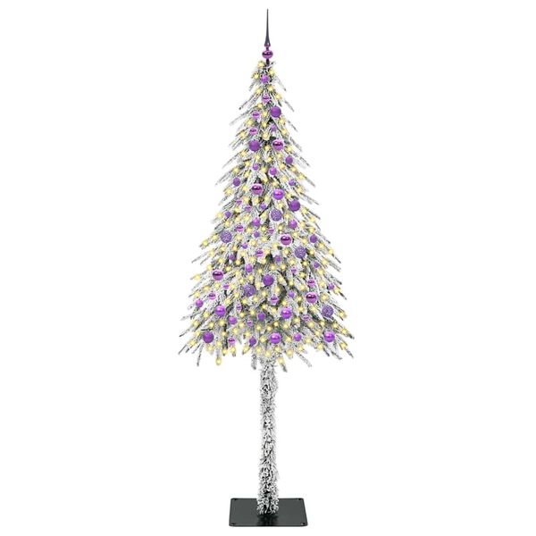 vidaXL Weihnachtsbaum mit 300 LEDs Wei&szlig; 210 cm PE und Stahl