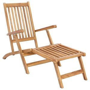 vidaXL Faltbarer Deckstuhl Natur Massivholz Teak