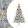 vidaXL K&uuml;nstlicher vorbeleuchteter Weihnachtsbaum Silber 120 cm PET
