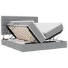 vidaXL LED-Speicherbett mit Matratze Hellgrau 200 x 200 cm Stoff