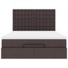 vidaXL Ottoman-Bett mit Matratze & LEDs Dunkelbraun 140x190 cm Stoff